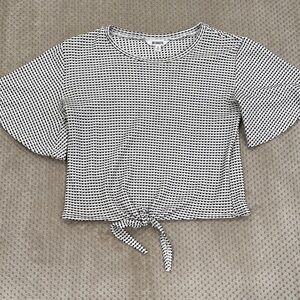 BB Dakota Black and White Striped Crop Top